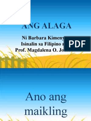 tauhan sa kwento|Ang Alaga (Buod) .